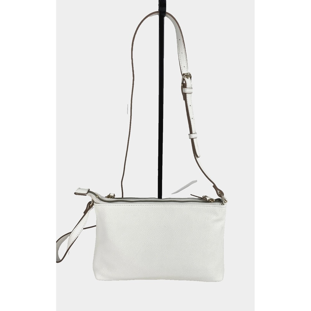 Nanette Lepore Shoulder Bag White Faux Leather Purse Handbag Additional Pouch - Picture 2 of 13
